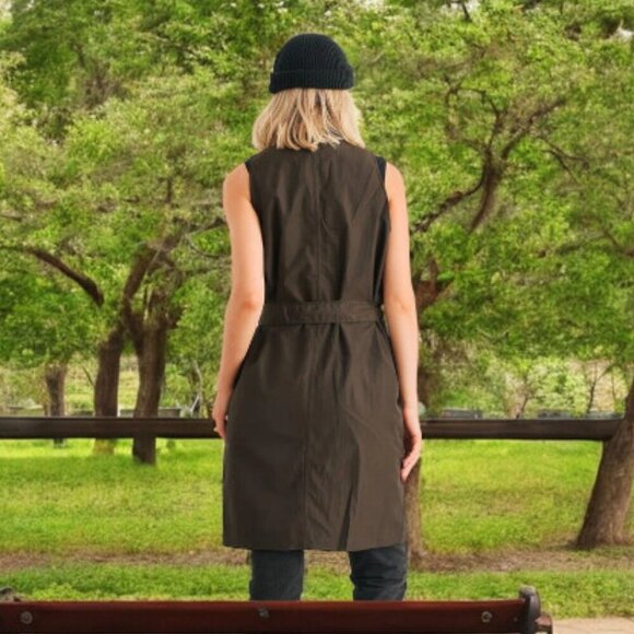 Baggy Oversize 90s Grunge Punk Belted Vest Grunge Punk Streetwear in Olive Green - Picture 3 of 10